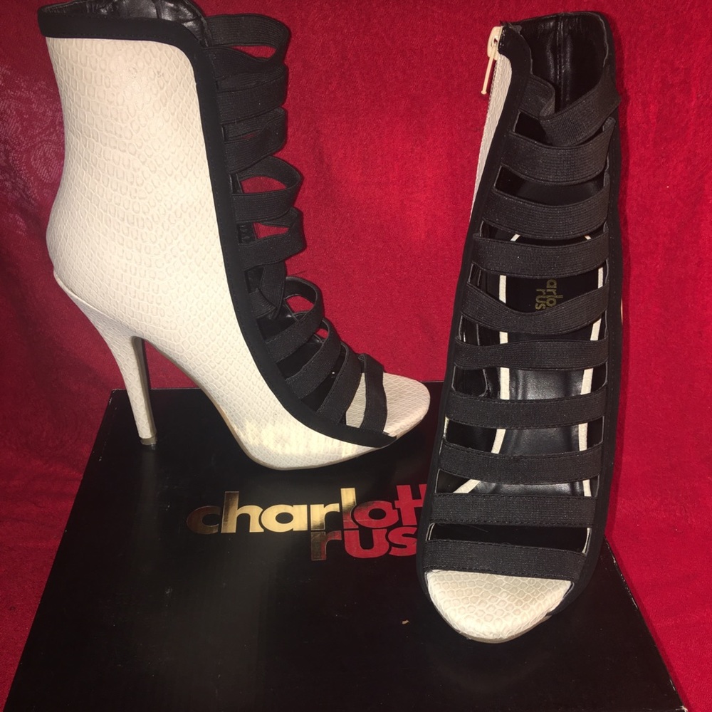 Black and white booties